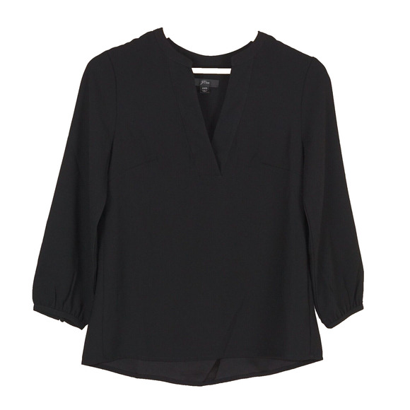 J Crew Open Neck V Neck 365 Crepe Top Womens Shirt Sz XXS - Picture 1 of 4